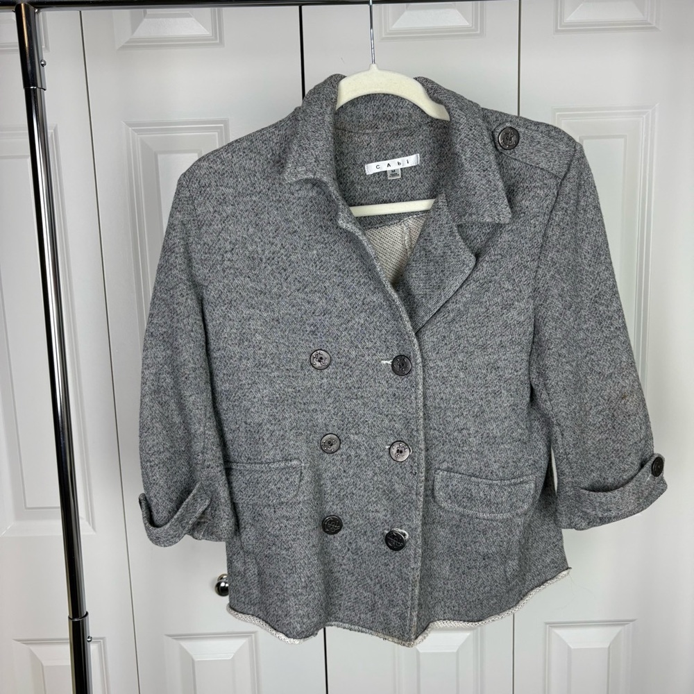 CAbi Charcoal Double-Breasted Pea Coat